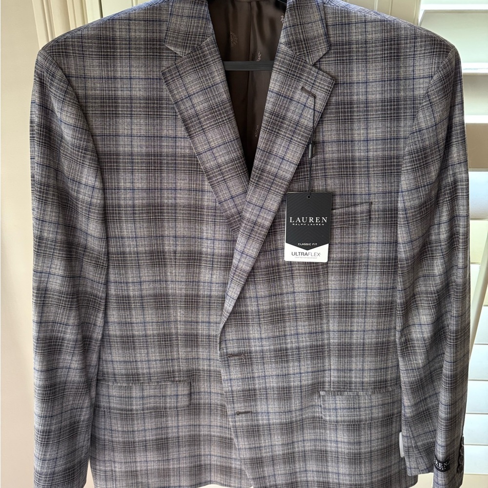 Men's Gray Plaid Blazer